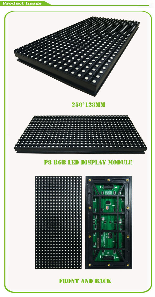 Hohe Helligkeit RGB führte Modul 256mm * 128mm P8 mit 0,3 Kilogramm des Gewichts-/jedes Stück