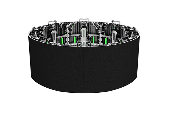 LED-Anzeige in geschwungener Form in Ecke Videowand