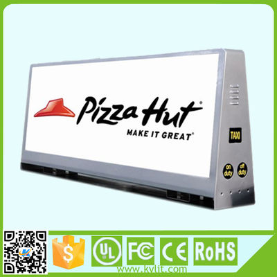Custom Taxi Roof LED Display 6000cd/sqm IP65 Outdoor Advertising
